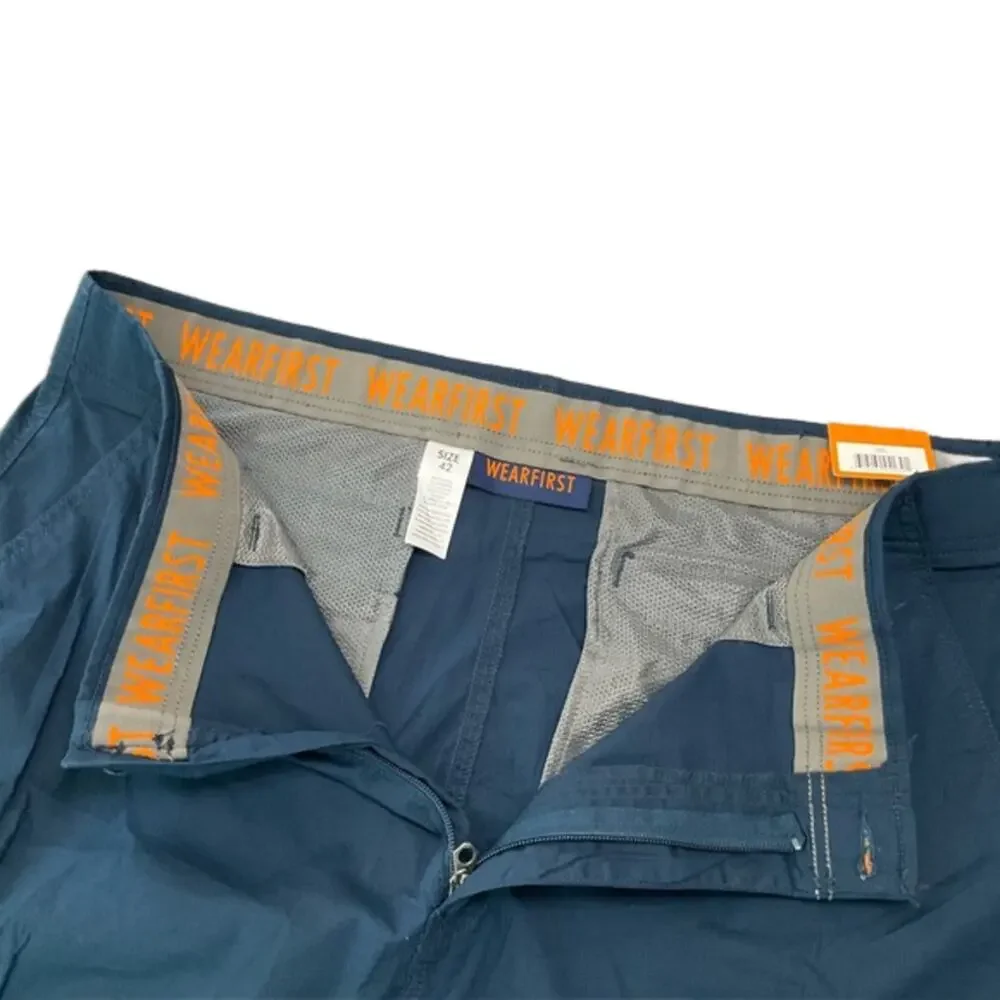 WearFirst Mens’ Cargo Shorts Blue Size 42 NWT